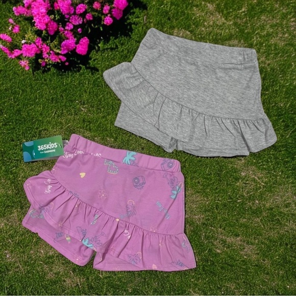 360 Kids Garanimals Girls Size 7 Skirt  Shorts Ruffles Set 2 Pcs Pink Gray New - Picture 3 of 10